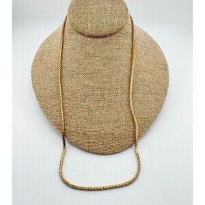 Vintage Monet Gold Plated Chain Necklace Double Link Minimalist Retro Glamour